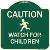 Signmission Designer Series-Caution Watch For Children Green, 18" x 18", G-1818-9860 A-DES-G-1818-9860